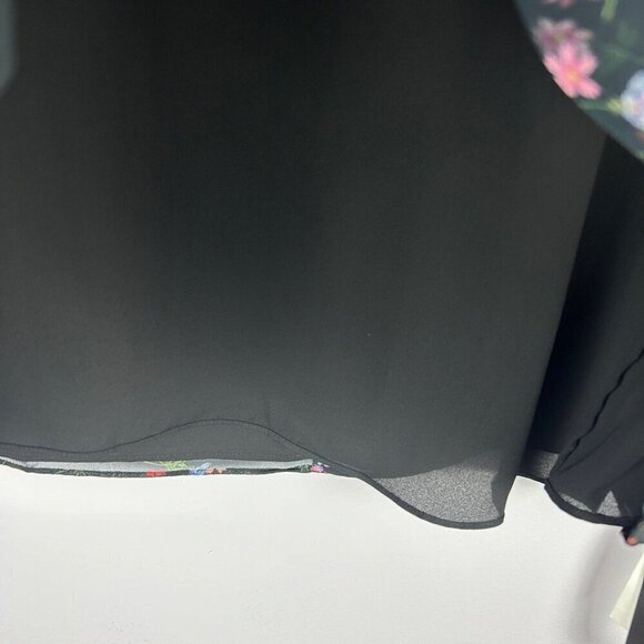 French Connection Bluhm Bottero Ditsy Floral Sheer Blouse Size 2 Black NWT - Picture 11 of 16